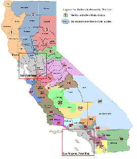 2001 Assembly District Map of California