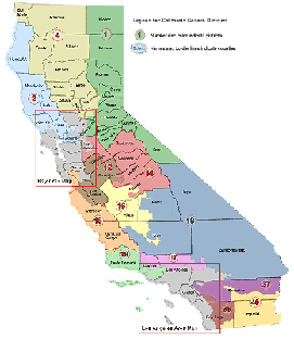 2001 Senate District Map of California