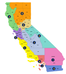 Zone map of California.